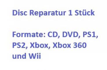 Disc Reparatur (1 Stück) CD, DVD, PS1, PS2, Xbox, Xbox 360, Wii