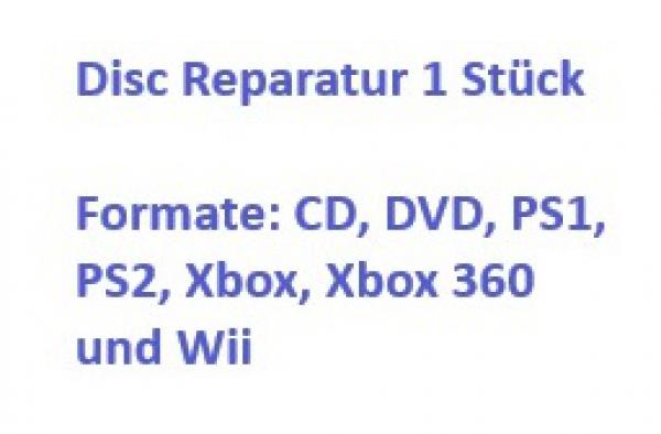 Disc Reparatur (1 Stück) CD, DVD, PS1, PS2, Xbox, Xbox 360, Wii